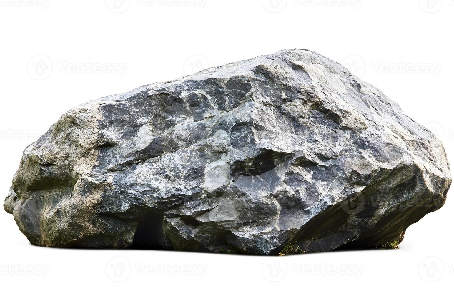 Large Grey Boulder Isolated On White Background photo