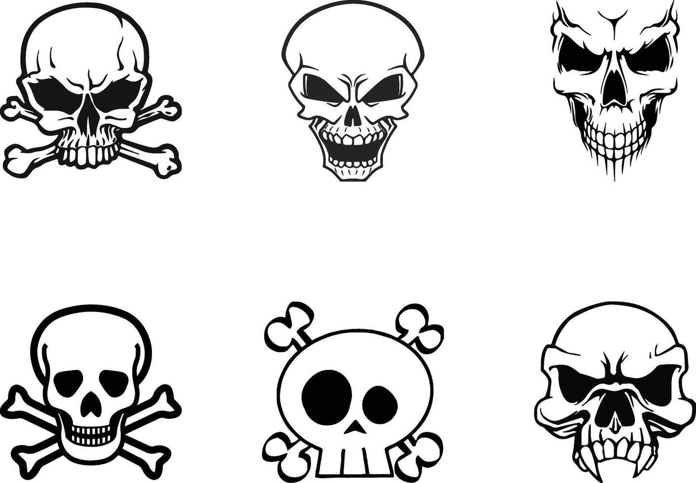 Skull icon or symbol, day of death art vector