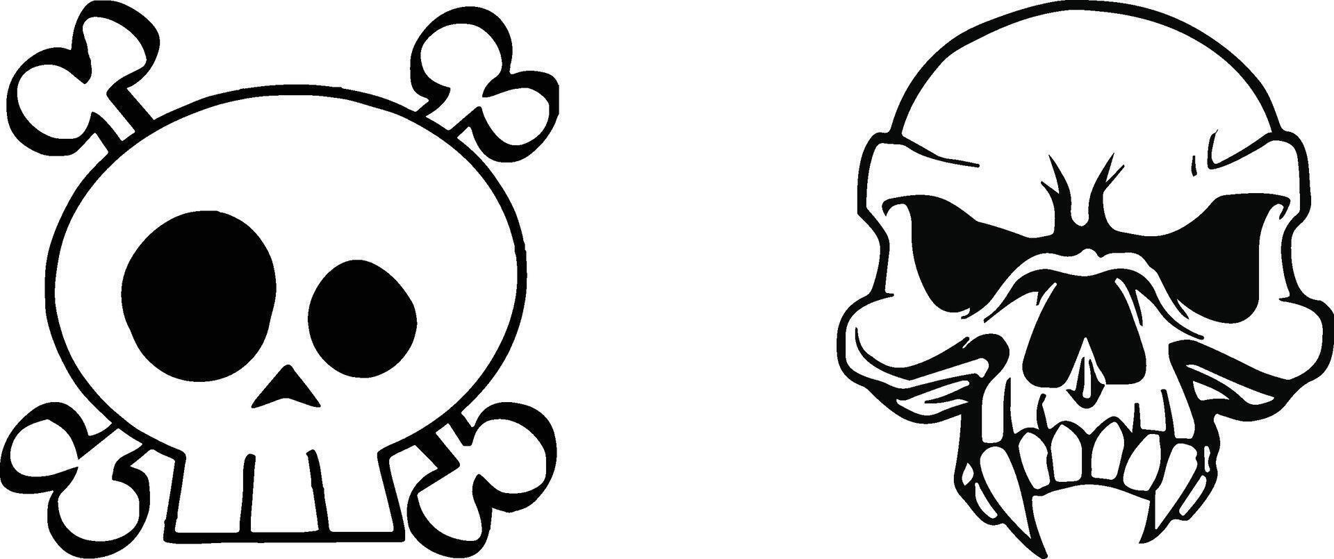 Skull Style Showdown, Cute Meets Creepy vector
