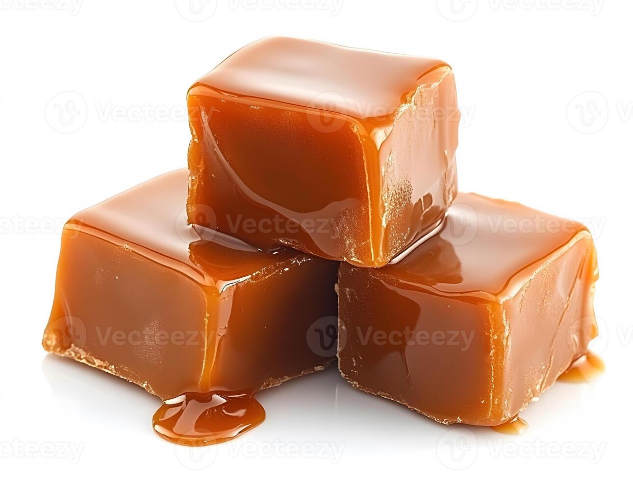 Three Cubes Of Delicious Caramel Candy photo