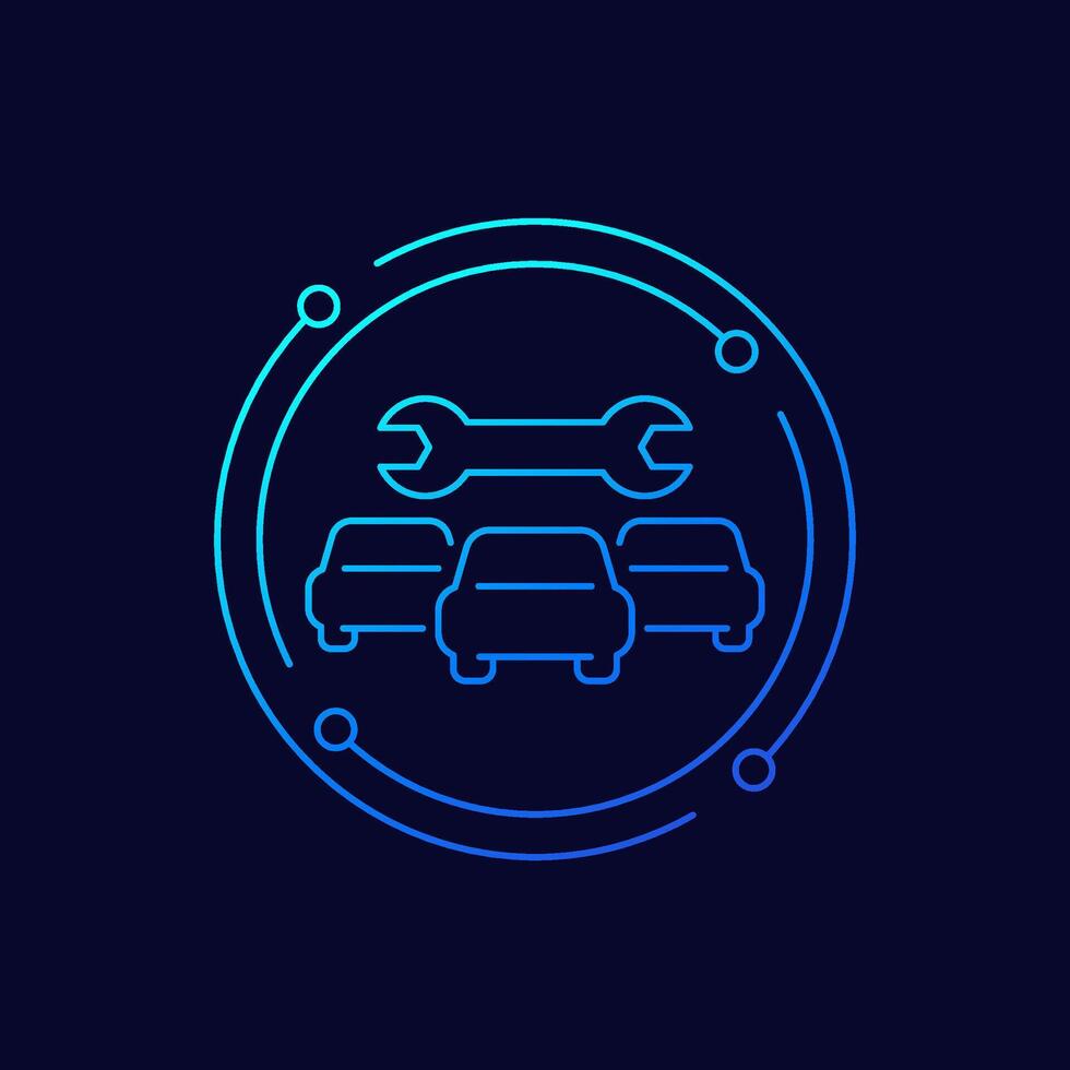 car fleet repair icon, linear design vector