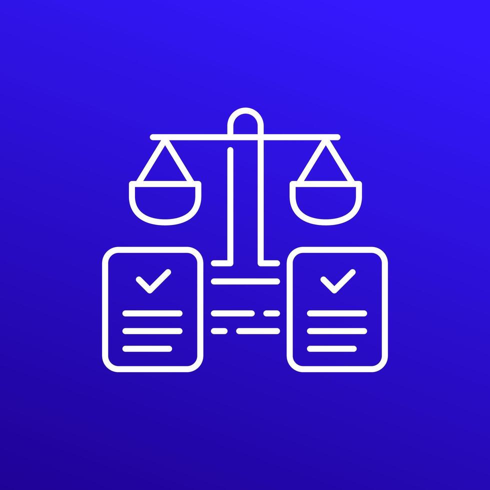 legal cases icon, linear vector