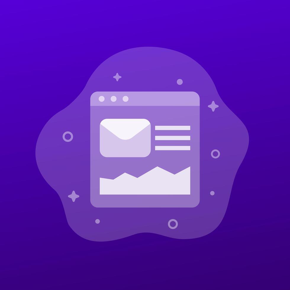 email marketing metrics icon for web vector
