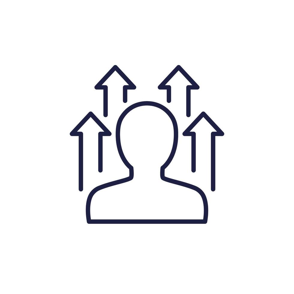 personal growth line icon, self-improvement concept vector