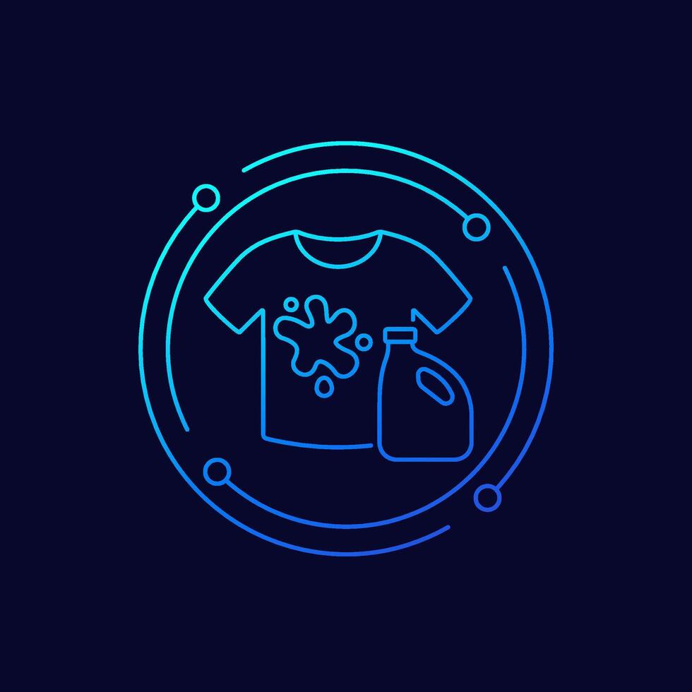 Stain remover icon with a shirt, linear design vector