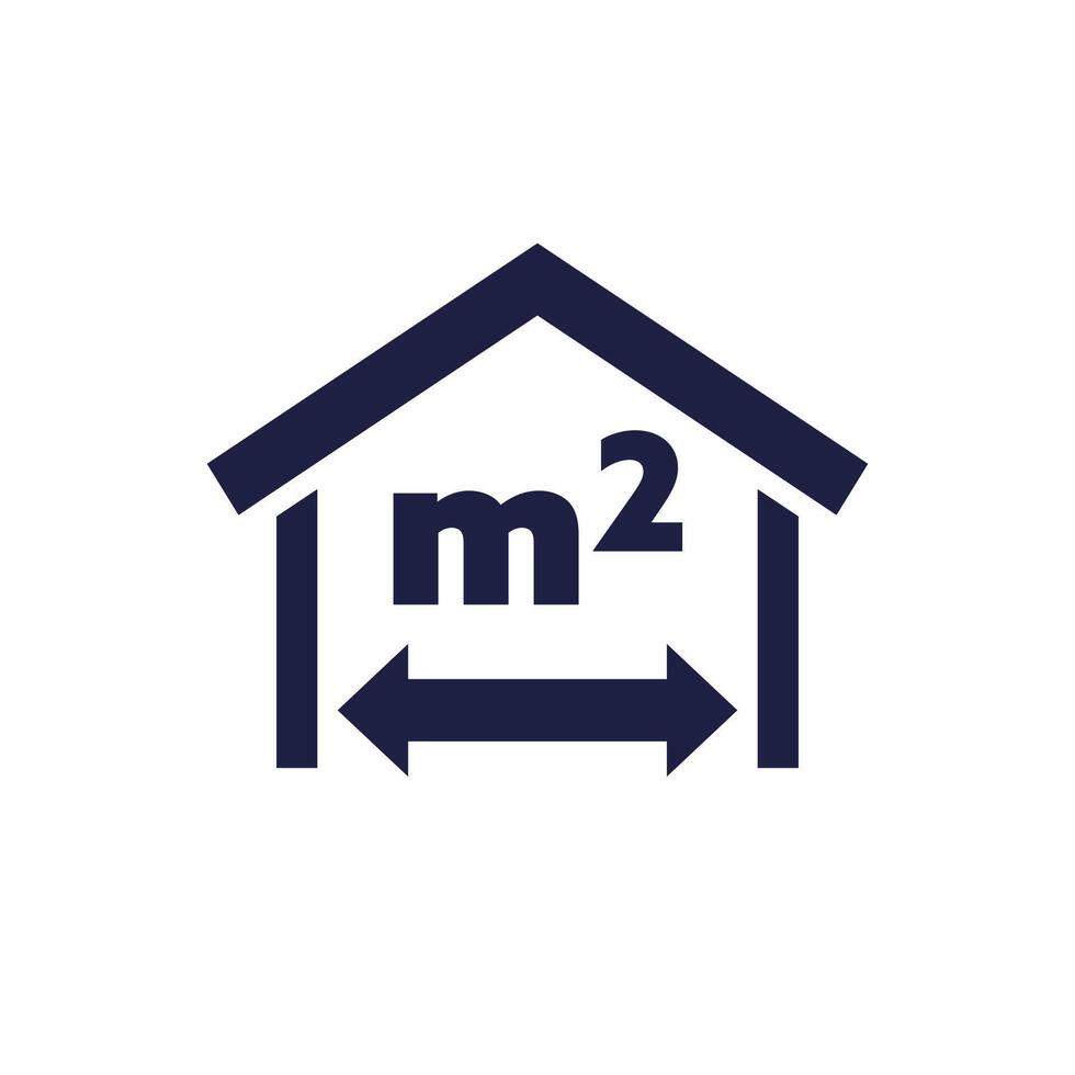 building, house size icon, pictogram on white vector