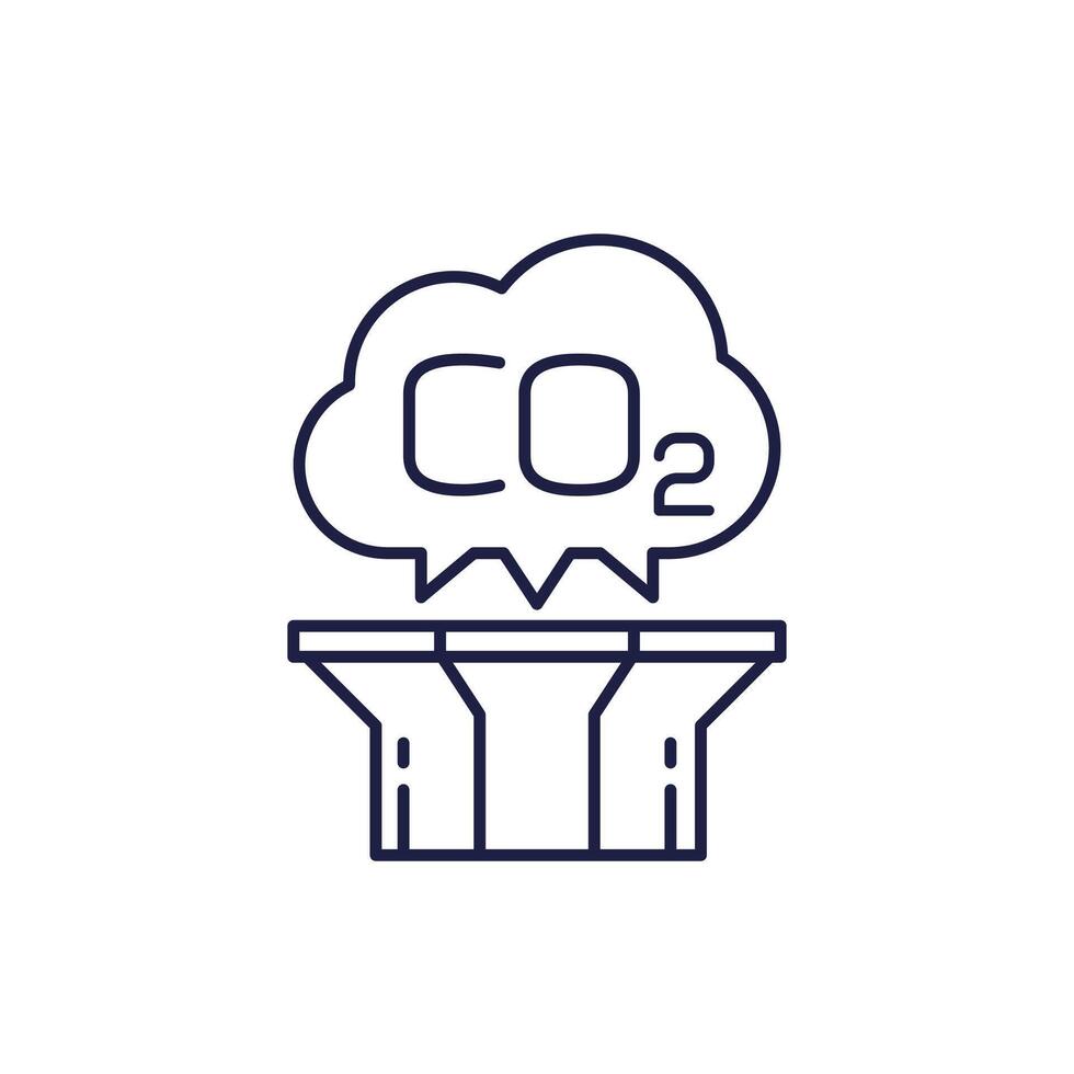 carbon capture line icon on white vector