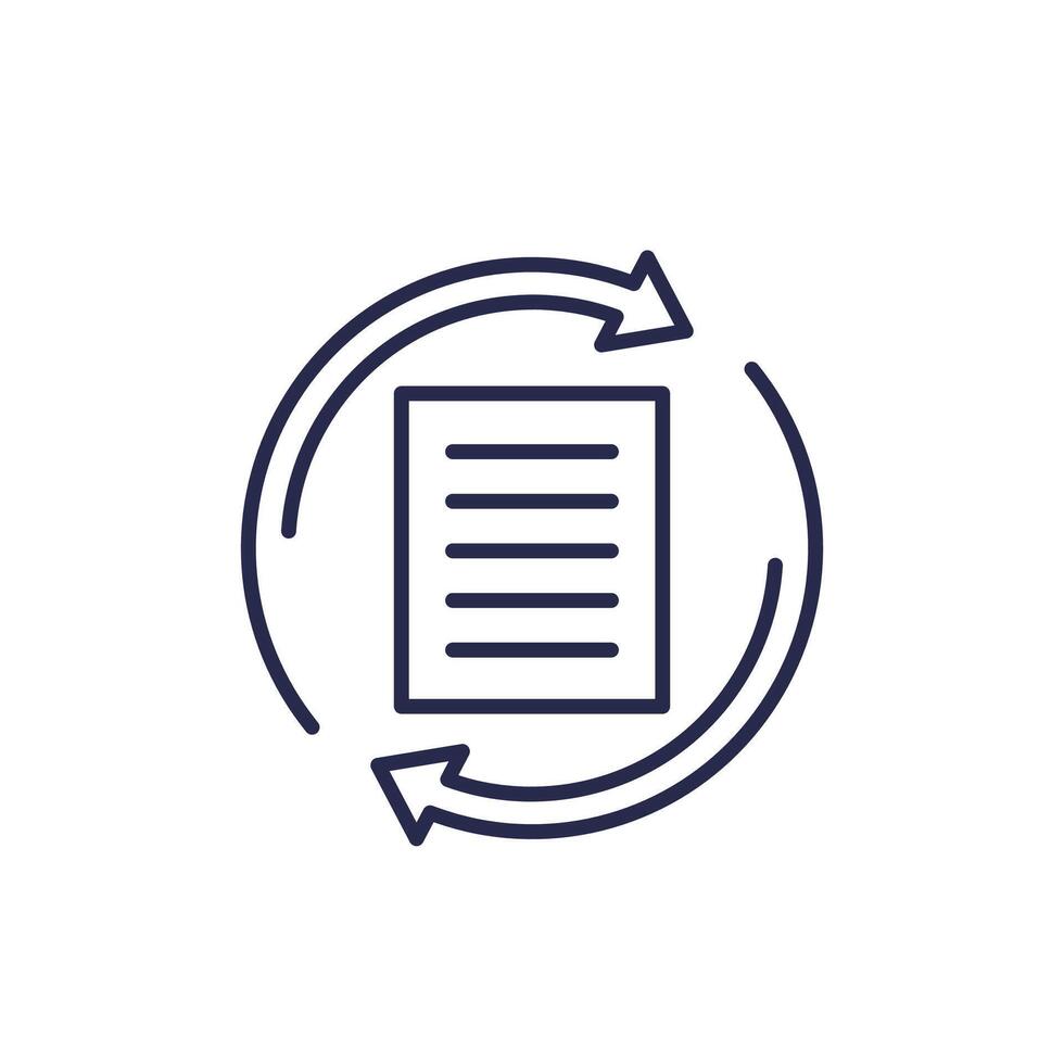 rewrite line icon with a document vector