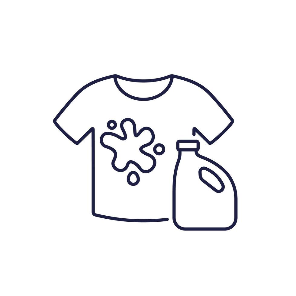 Stain remover icon with a shirt, line vector