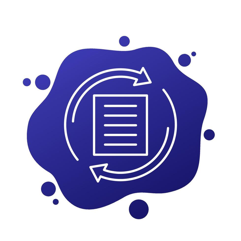 rewrite icon with a document, line vector