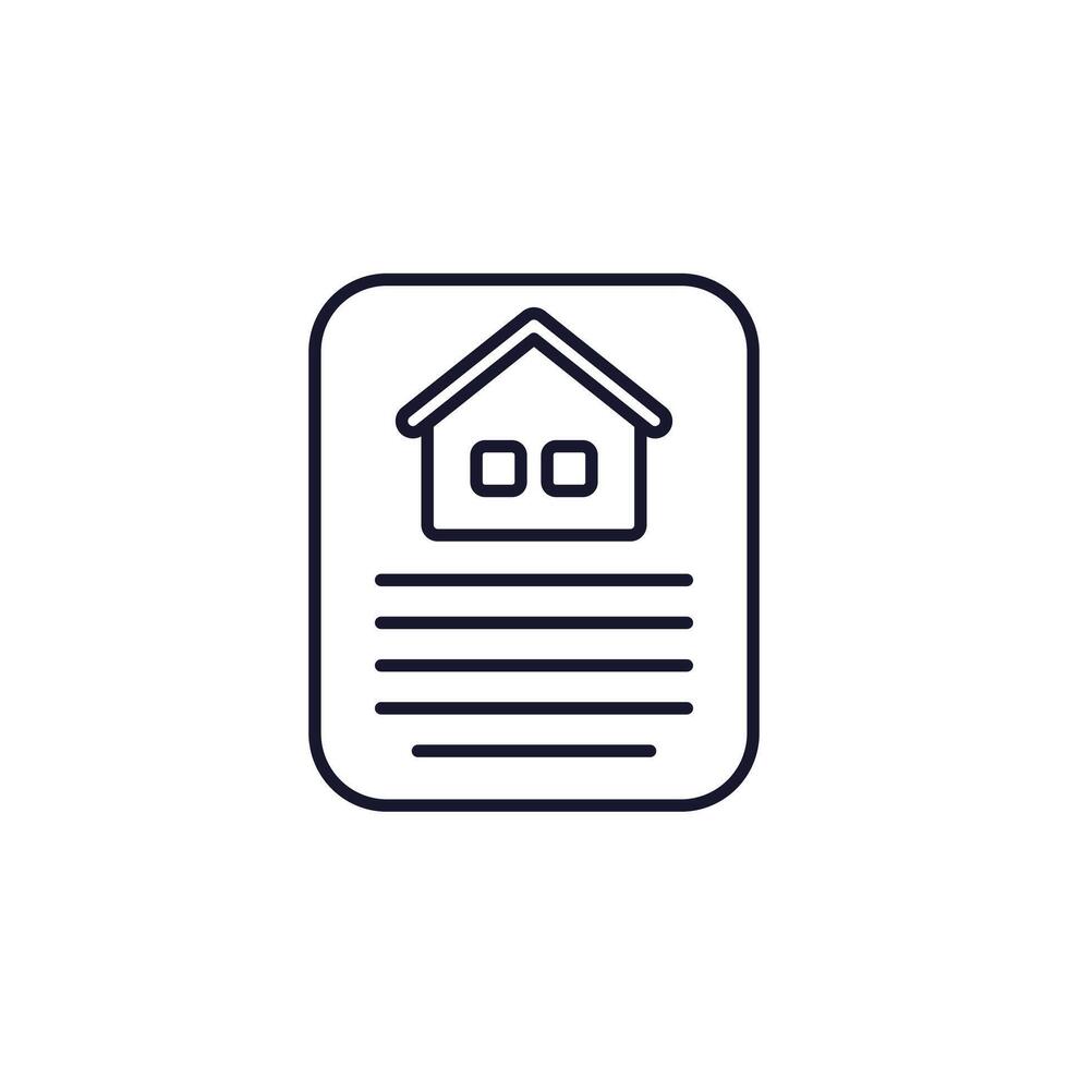 house document line icon on white vector