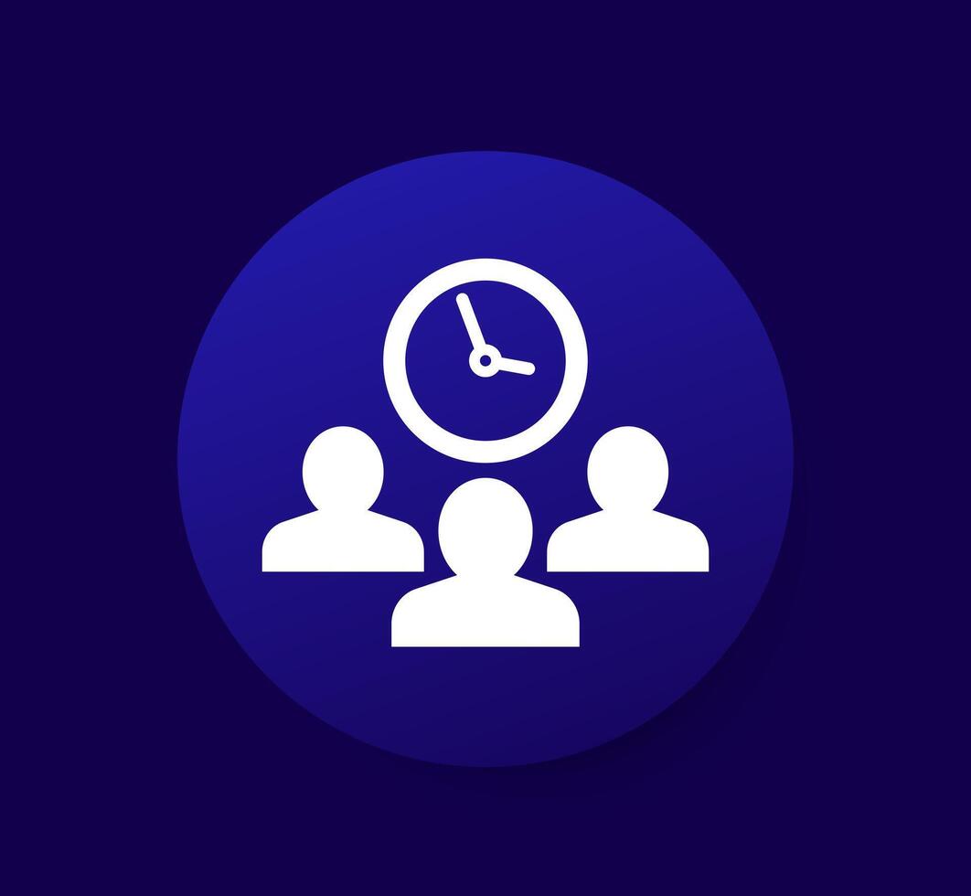 people and time icon for web vector
