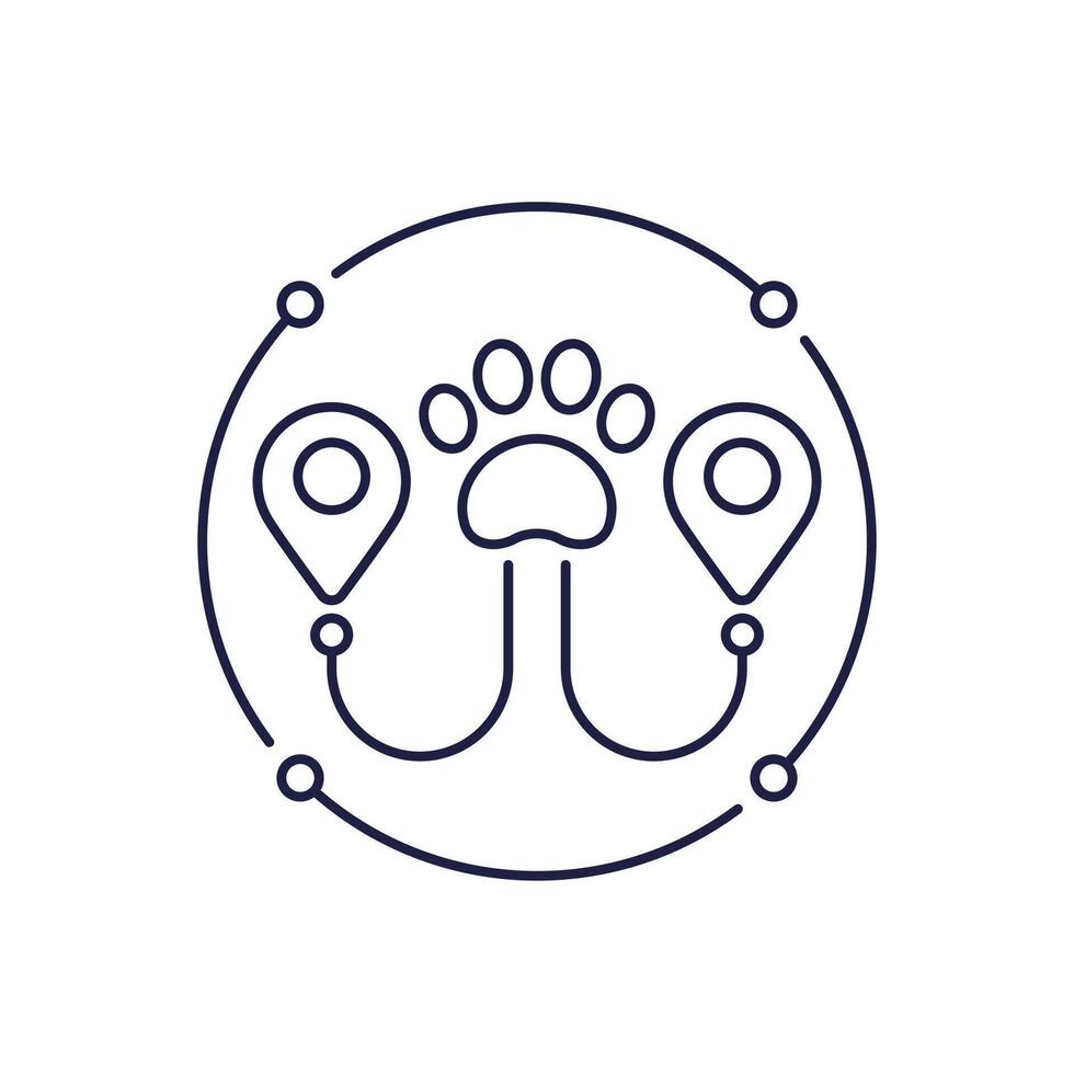 pet tracking icon in line style vector