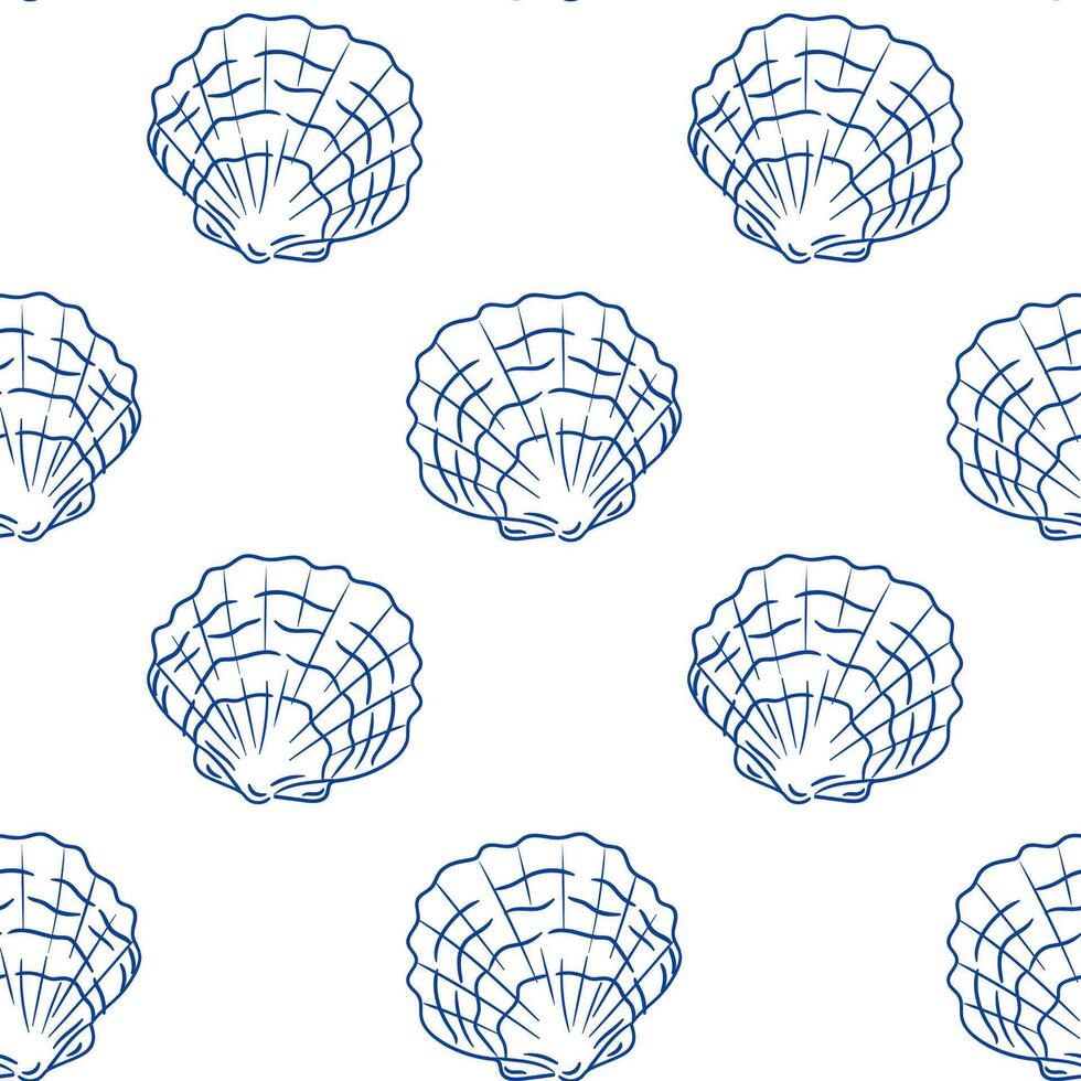 Elegant shell pattern design for coastal themed decor and textiles vector