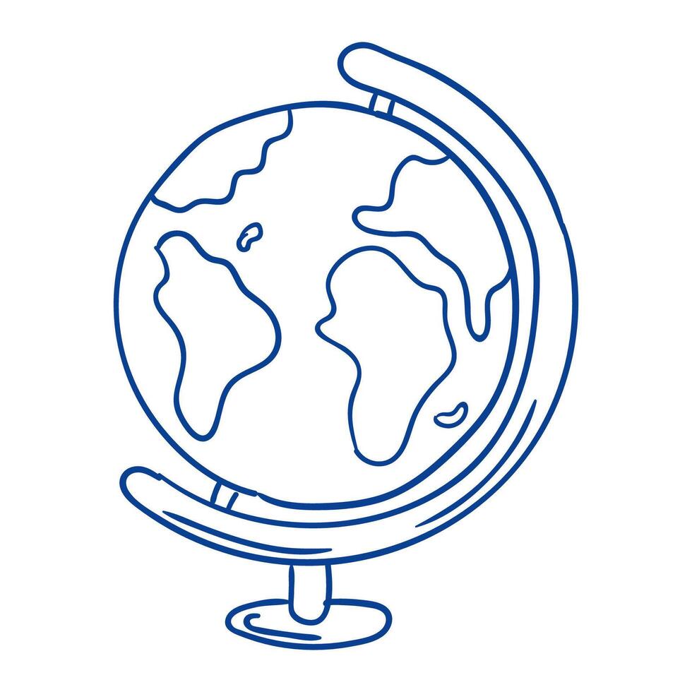 Educational globe illustrating Earth with a simple design on a wooden base vector