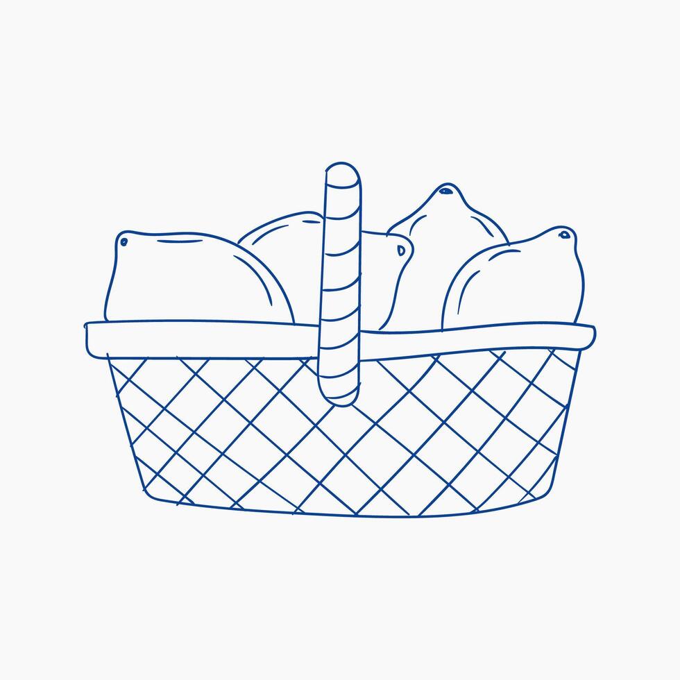 Fresh lemons in a woven basket placed on a light background for a bright, summery look vector