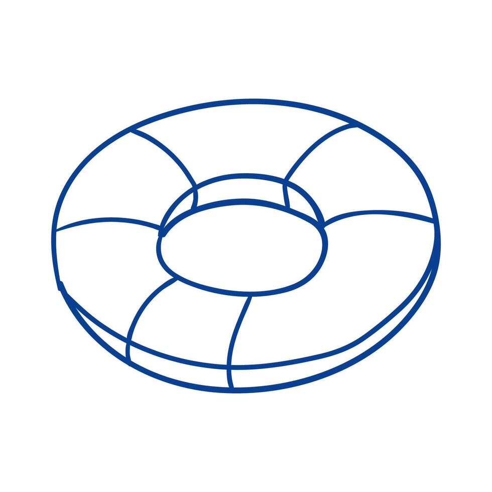 Lifebuoy floating device used for water safety during summer activities vector