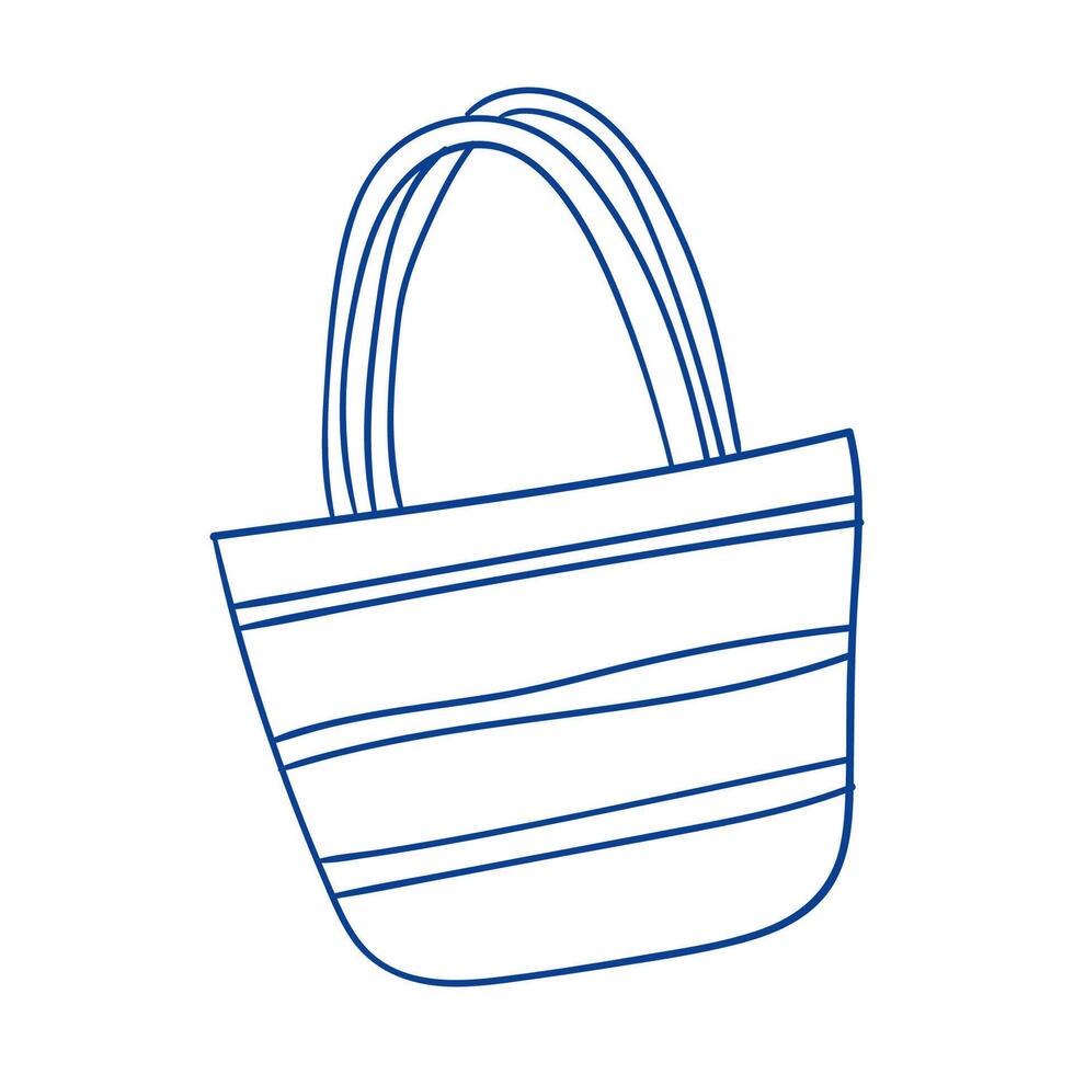 Stylish striped tote bag design ideal for shopping or beach outings vector