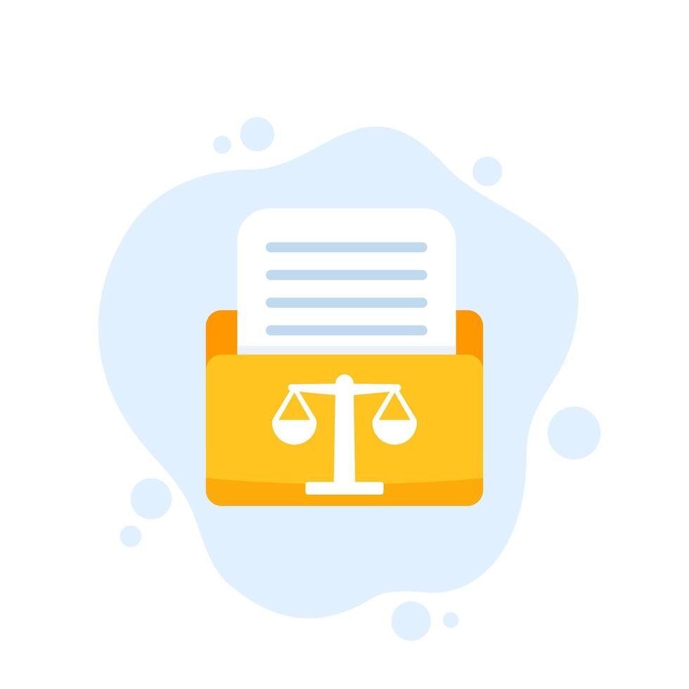 legal documents in folder icon, vector