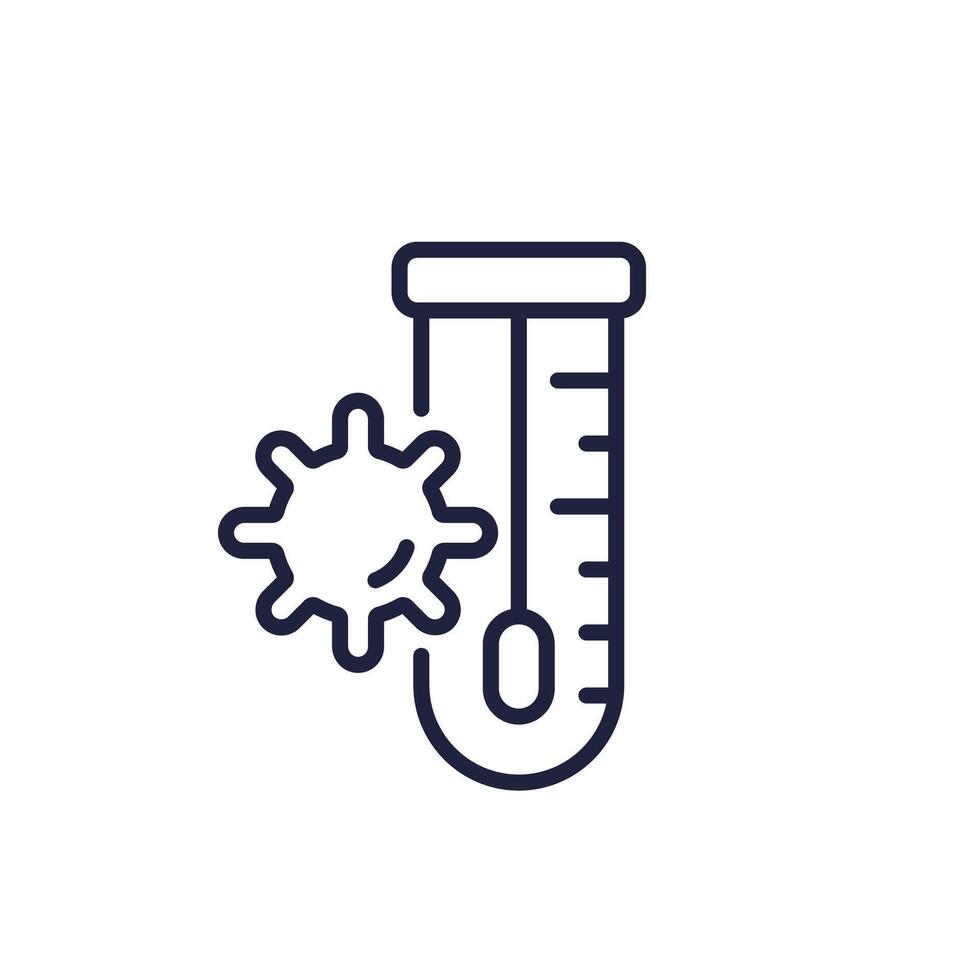 swab test, pcr line icon vector