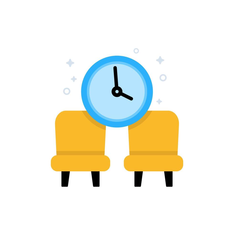 Waiting room icon on white in flat design vector