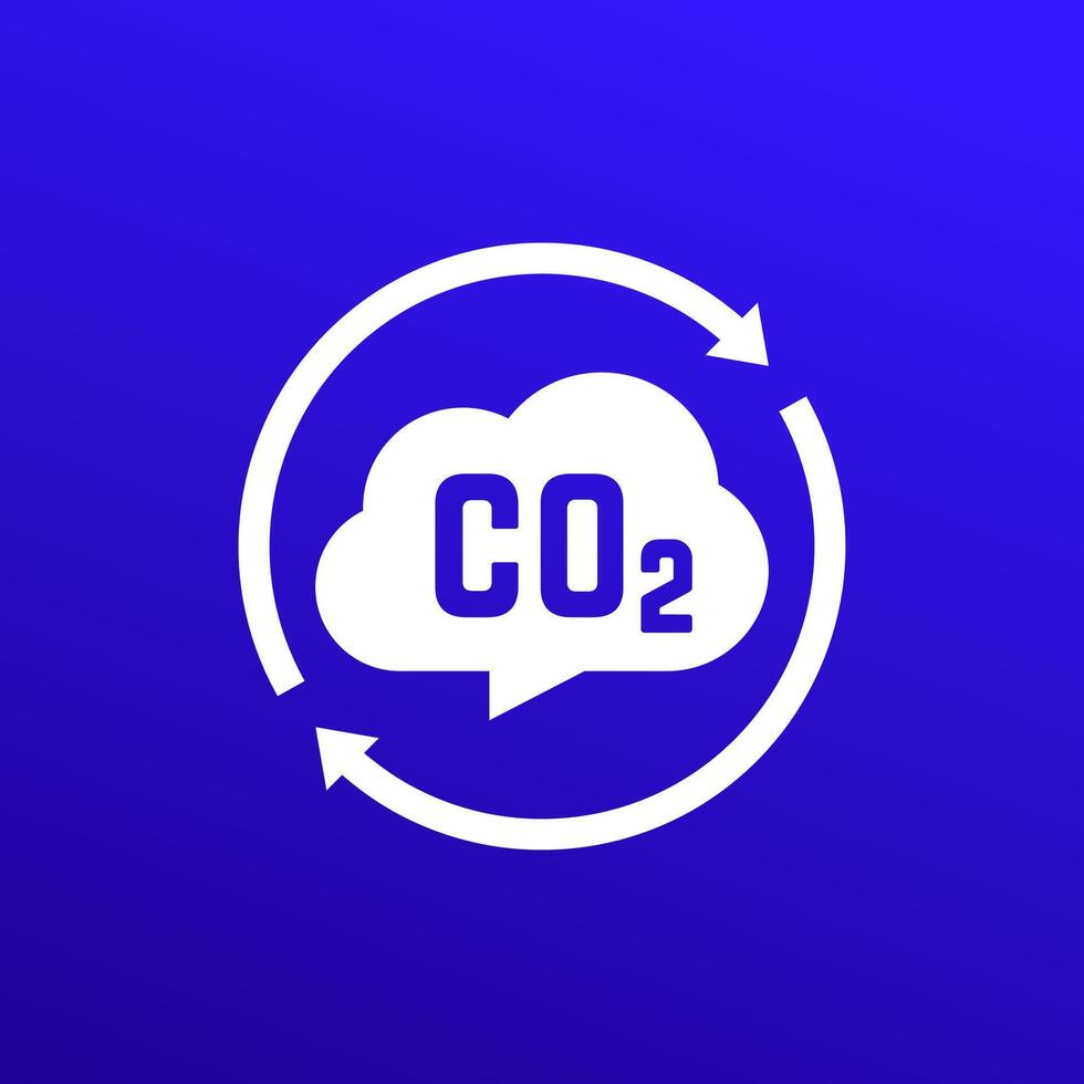decarbonisation, reducing carbon footprint icon vector