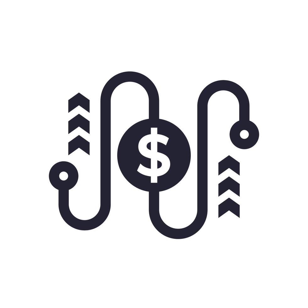 cash flow icon on white vector