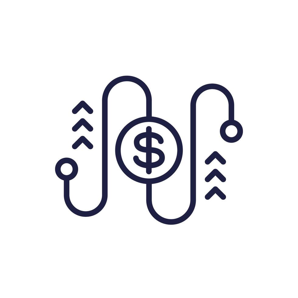 cash flow line icon on white vector