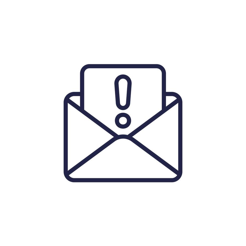 spam icon with an email, line vector