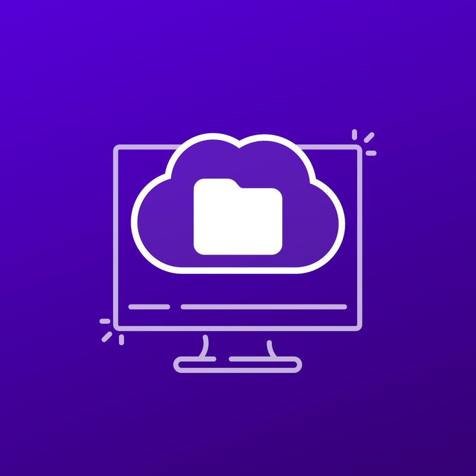 cloud storage, folder icon vector