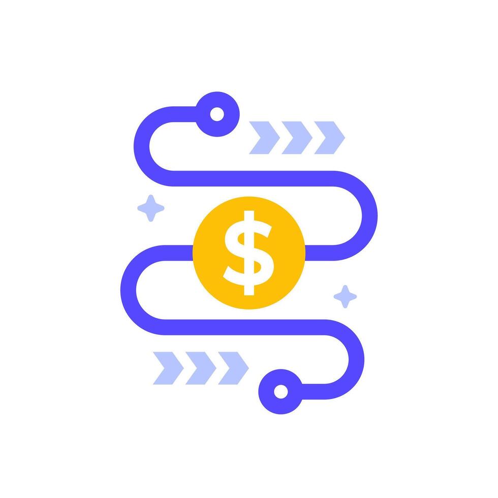 cash flow icon design on white vector