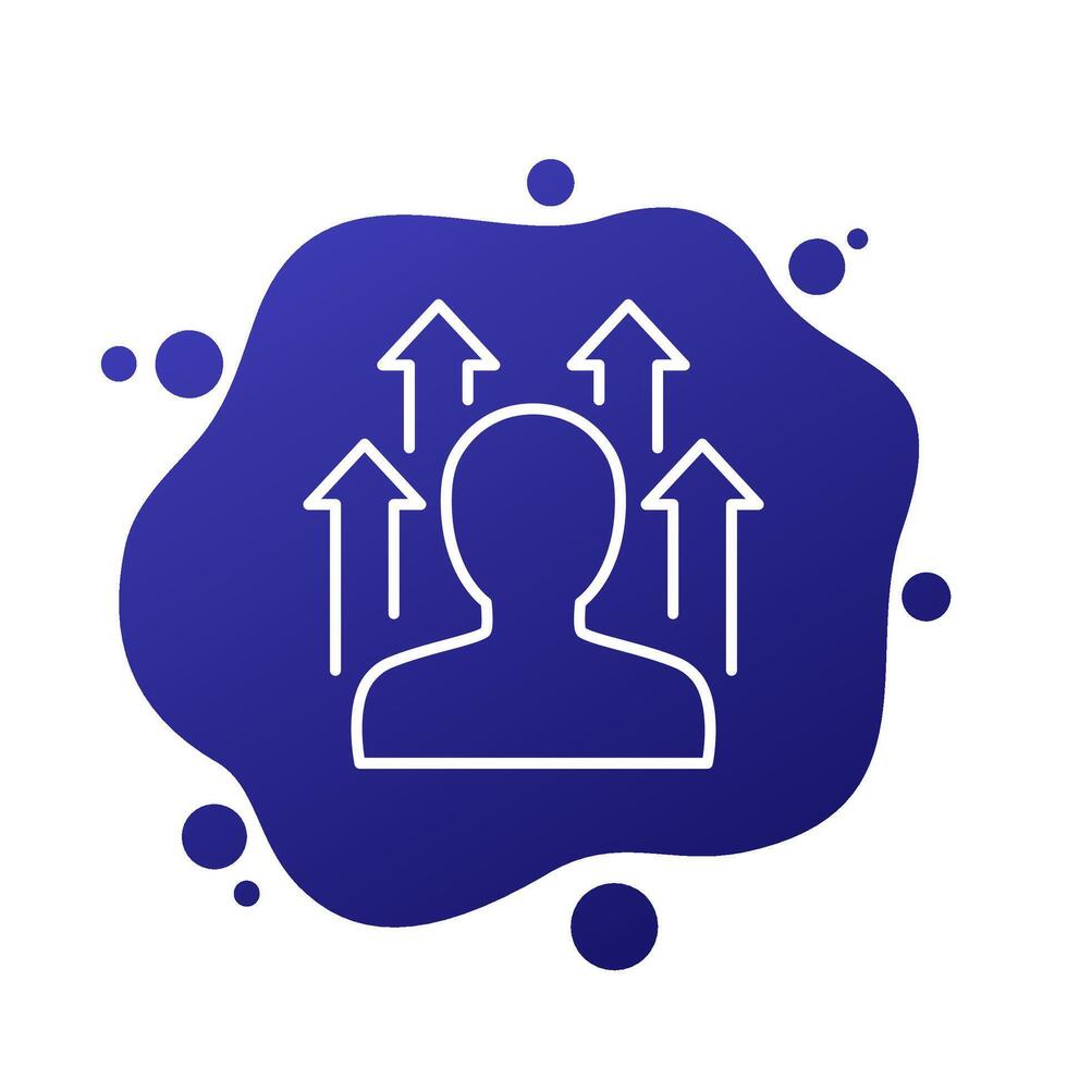 personal growth icon, self-improvement line vector