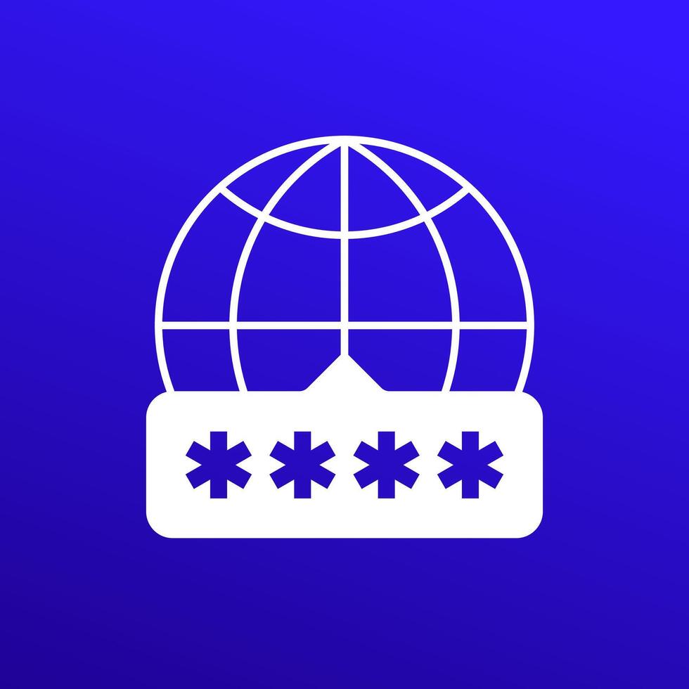 network password icon, computer security vector