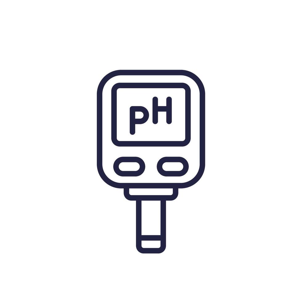 ph meter icon on white in line style vector