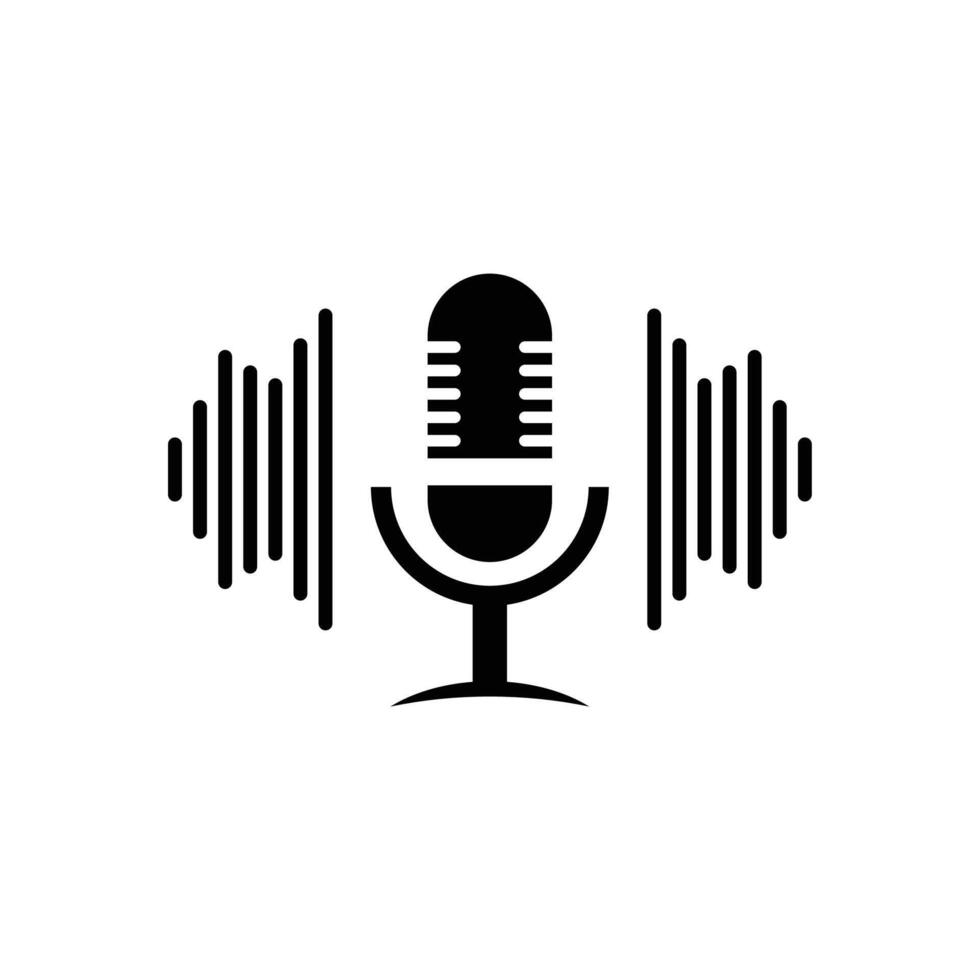 Microphone With Sound Waves vector