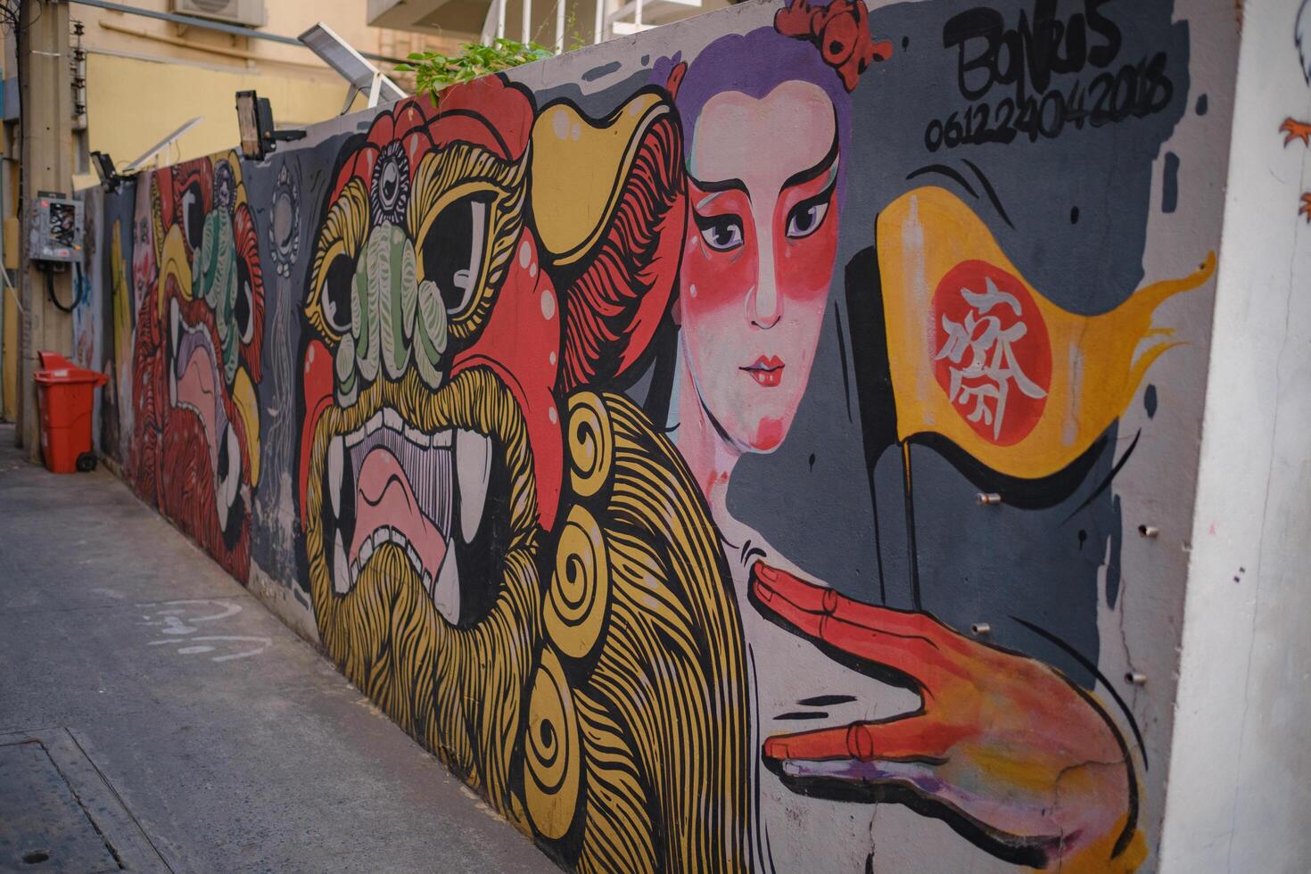 Bangkok, Thailand - January 21, 2024 walk in city art district near city river photo