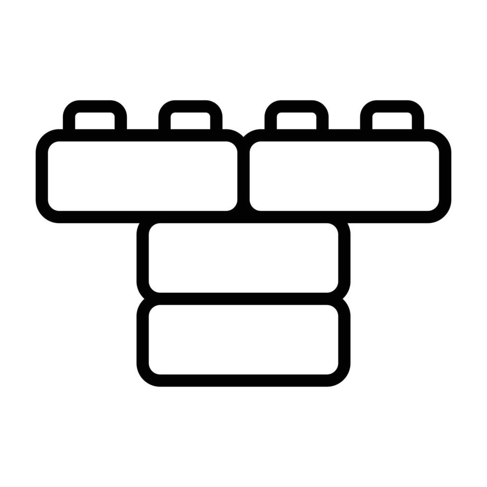 Simple Bricks outline icon. The icon can be used for websites, print templates, presentation templates, illustrations, etc vector