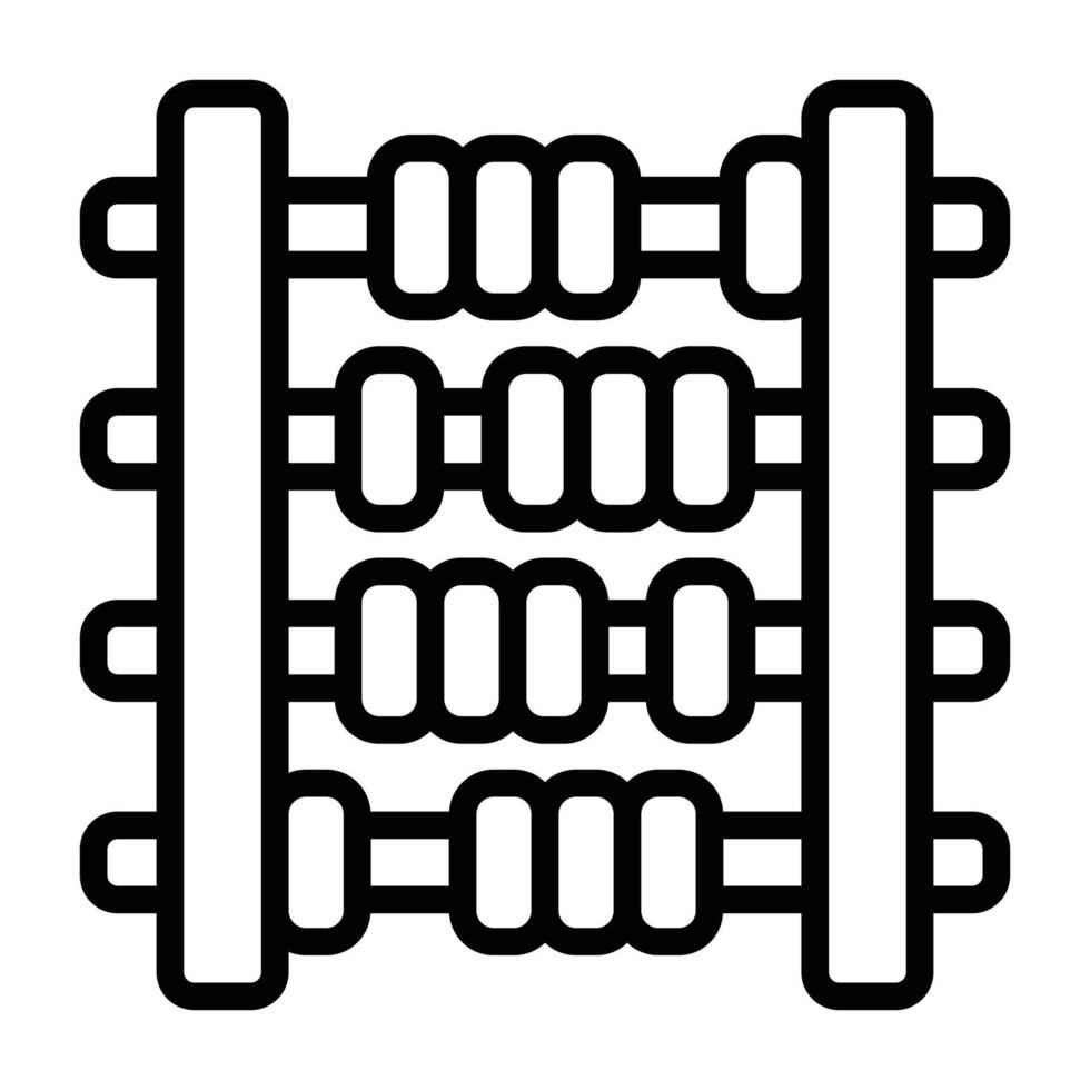 Simple Abacus outline icon. The icon can be used for websites, print templates, presentation templates, illustrations, etc vector