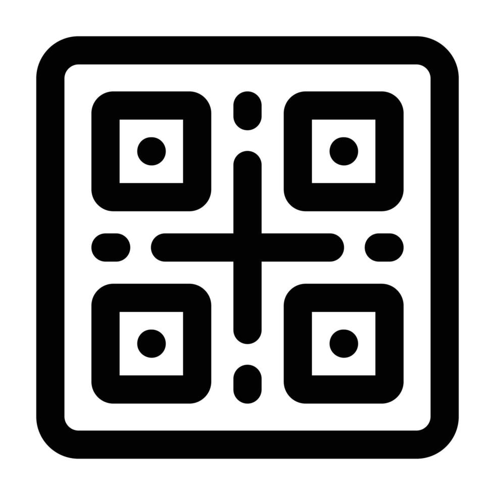 Simple Qr Code outline icon. The icon can be used for websites, print templates, presentation templates, illustrations, etc vector
