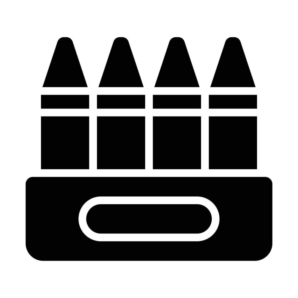 Simple Crayon glyph icon. The icon can be used for websites, print templates, presentation templates, illustrations, etc vector