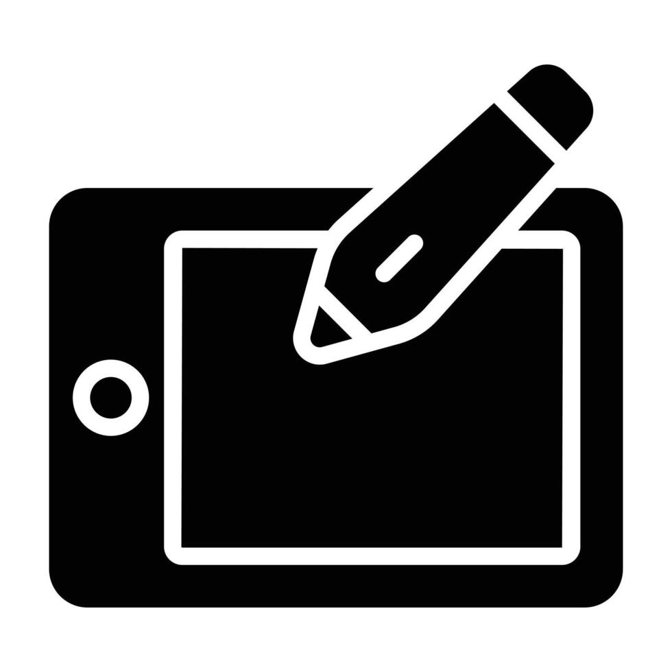 Simple Graphic Tablet glyph icon. The icon can be used for websites, print templates, presentation templates, illustrations, etc vector