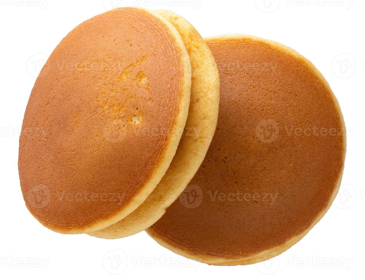 Dorayaki bread is japanese pancakes isolated on white background. photo
