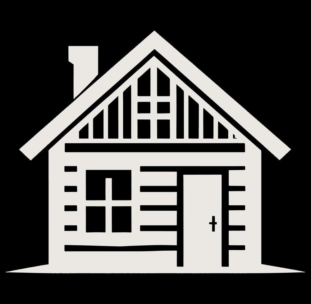 A house icon on a black background vector