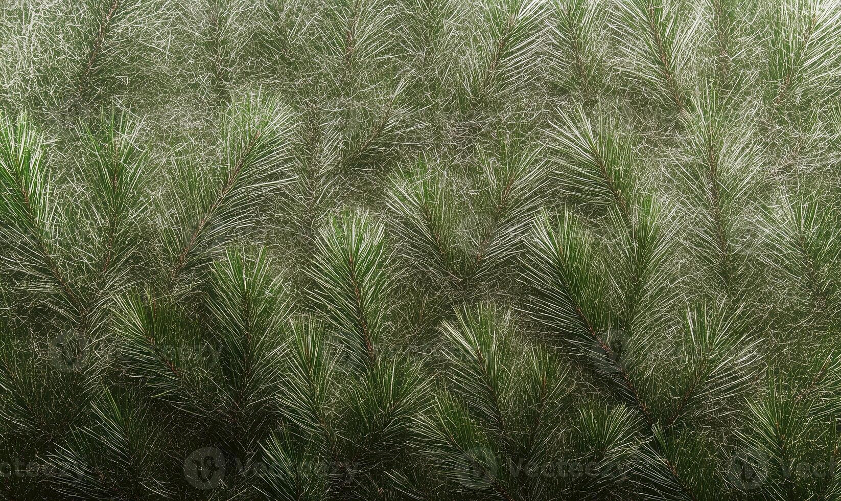 Green Pine Needles Texture Background - Full Frame Abstract Natural Evergreen Foliage Surface Pattern Design photo