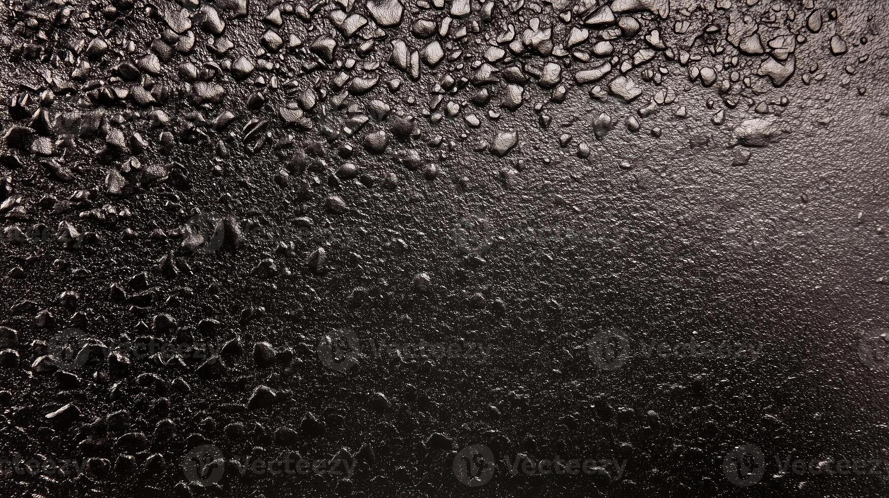Dark Moody Background with Water Droplets - Abstract Wet Surface Texture with Condensation for Dramatic Design photo