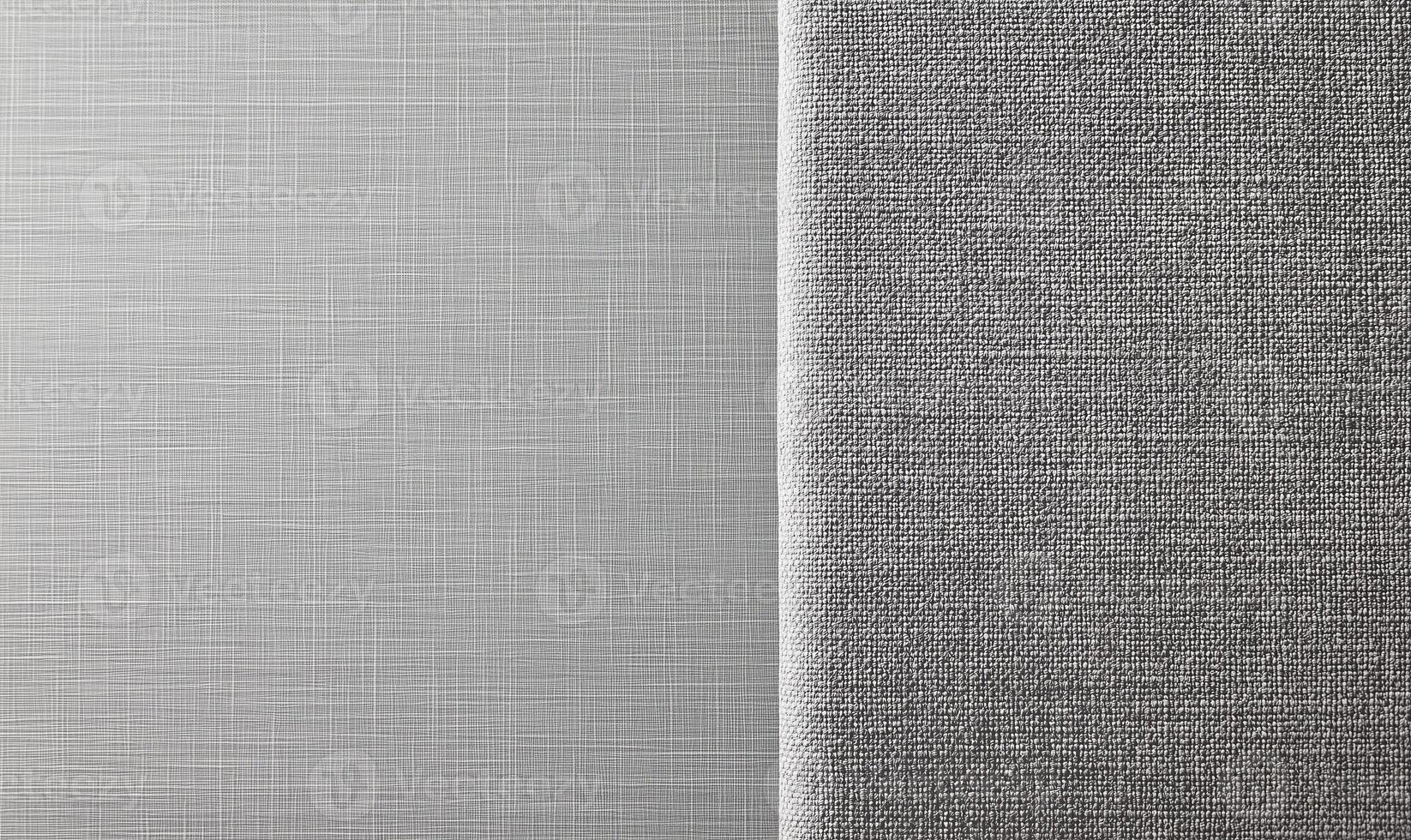 Split Gray Texture Background Comparison - Abstract Woven Fabric Pattern versus Smooth Matte Surface Design Element photo