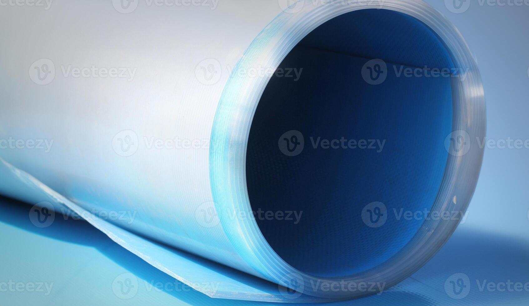Polycarbonate with flat smooth texture . Plastic material used in construction of greenhouses or light buildings photo