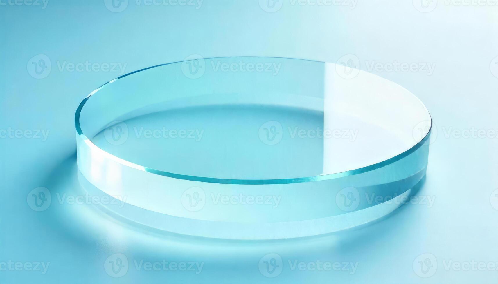 Glass Platform with Floating Effect and Light Reflections photo