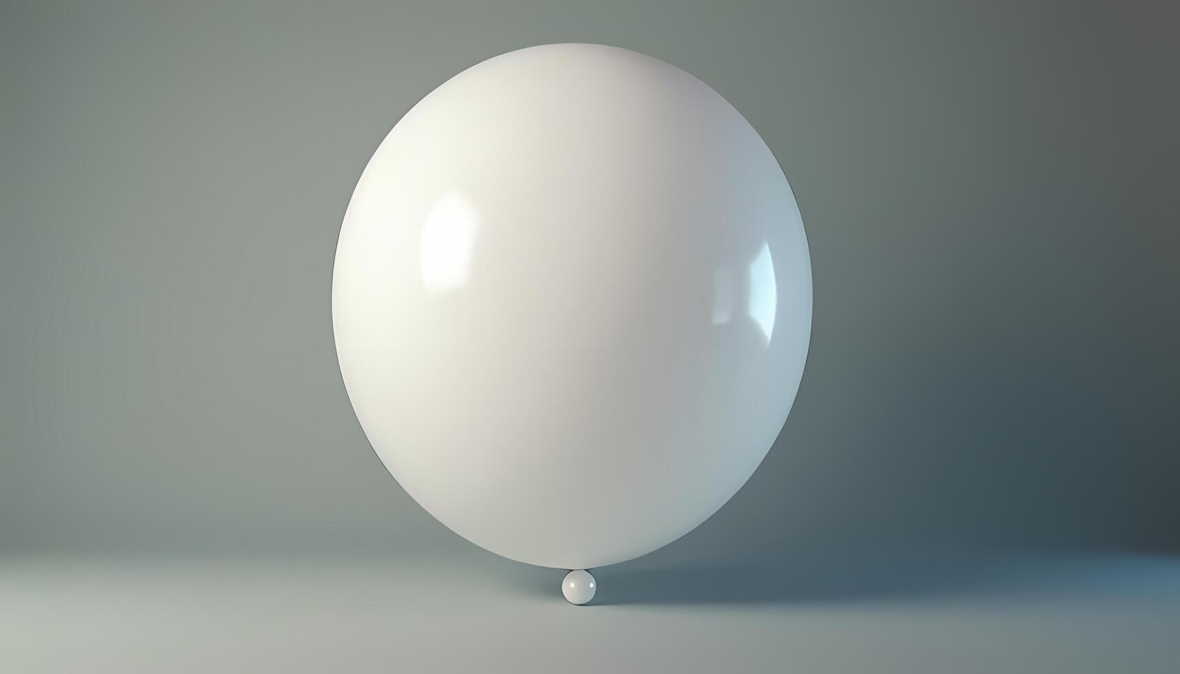 White Sphere Balancing on Small Ball Minimalist 3d Render photo