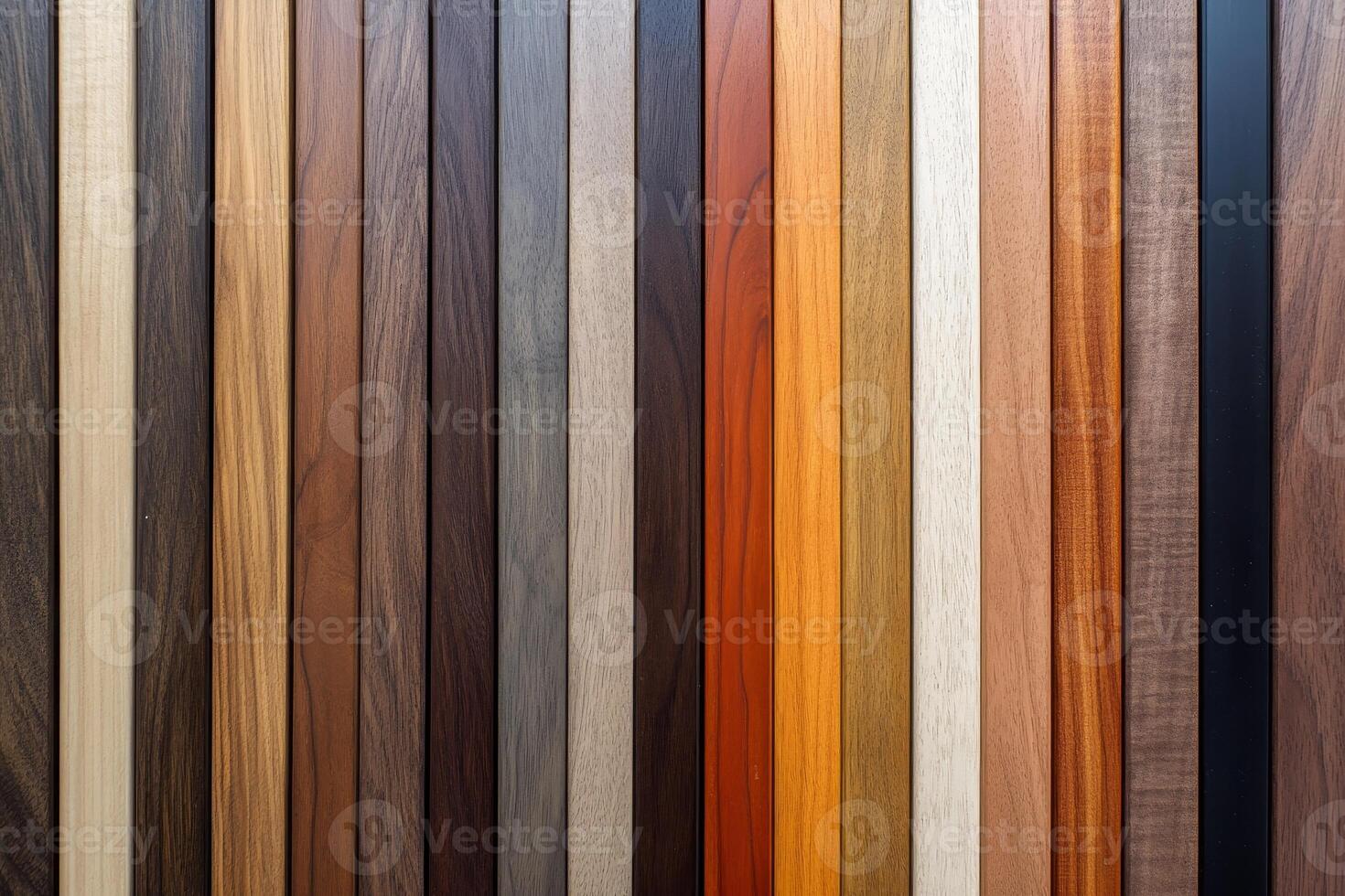 Multicolored wooden panels arranged vertically. photo